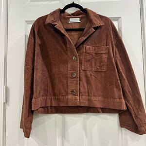 Urban Outfitters Women's Brown Corduroy Cropped Jacket Size S